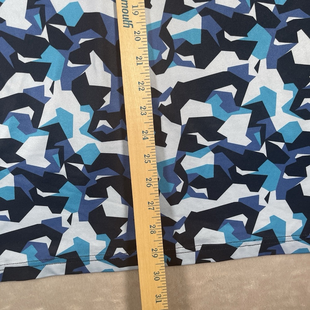 Maelreg Performance Polo Shirt Men's 2XL Blue Geometric Lightweight Golf UPF - Picture 8 of 8